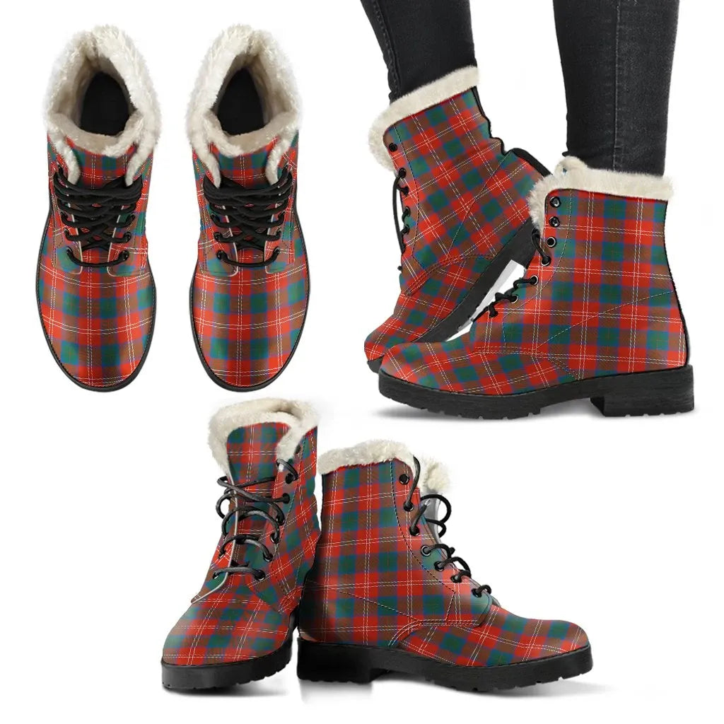 Chisholm Ancient Tartan Classic Faux Fur Leather Boots