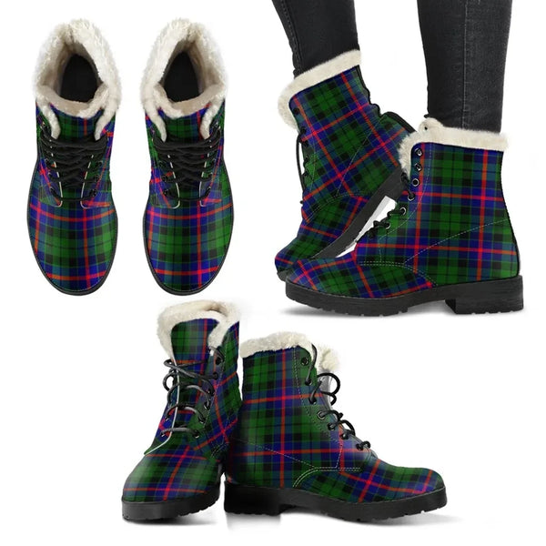 Morrison Modern Tartan Classic Faux Fur Leather Boots