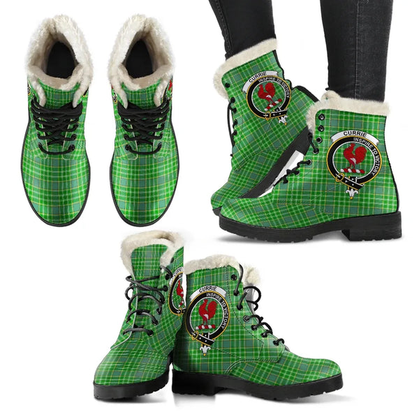 Currie Tartan Classic Faux Fur Leather Boots