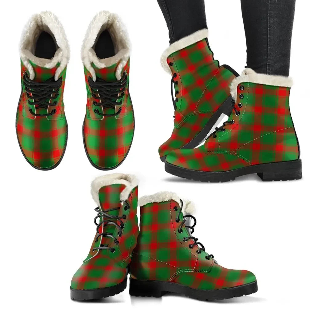 Middleton Modern Tartan Classic Faux Fur Leather Boots