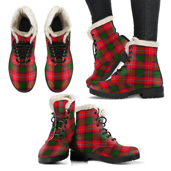 Rattray Modern Tartan Classic Faux Fur Leather Boots