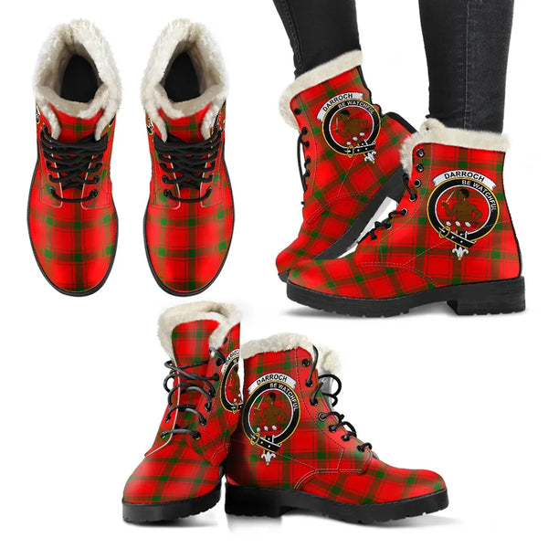 Darroch Tartan Classic Faux Fur Leather Boots