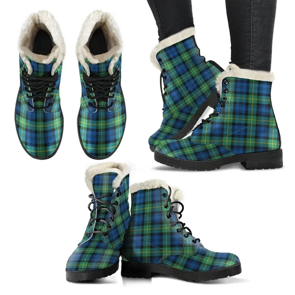 Gordon Ancient Tartan Classic Faux Fur Leather Boots