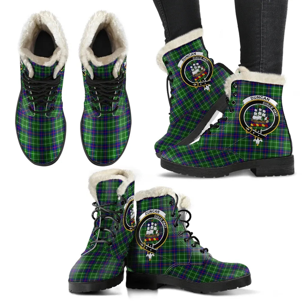 Duncan Tartan Classic Faux Fur Leather Boots