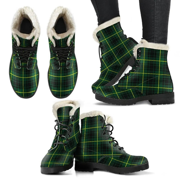 Macarthur Modern Tartan Classic Faux Fur Leather Boots