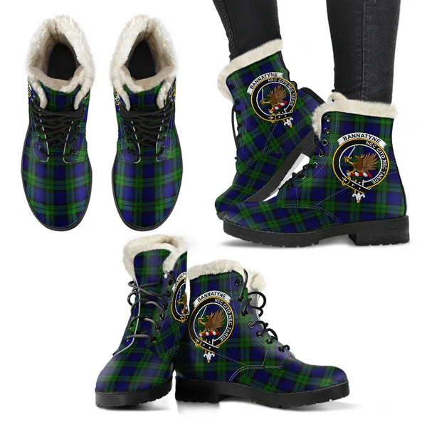 Bannatyne Tartan Classic Faux Fur Leather Boots