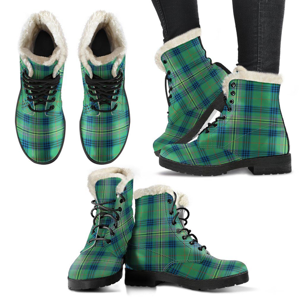 Kennedy Ancient Tartan Classic Faux Fur Leather Boots