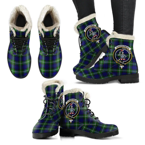 Bannerman Tartan Classic Faux Fur Leather Boots