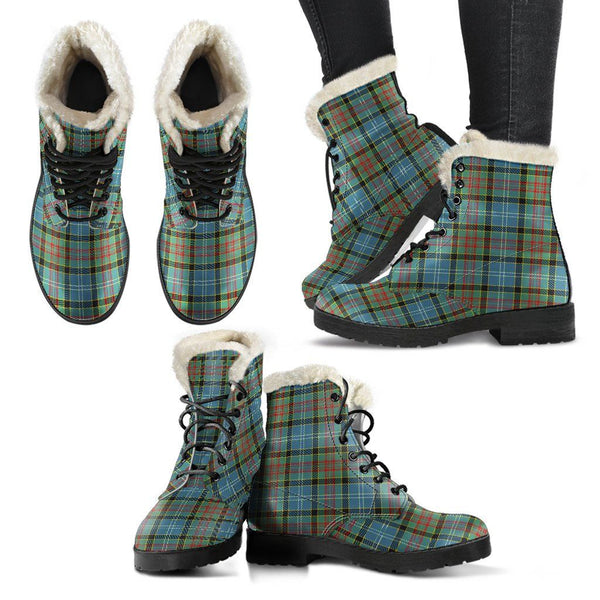 Paisley District Tartan Classic Faux Fur Leather Boots