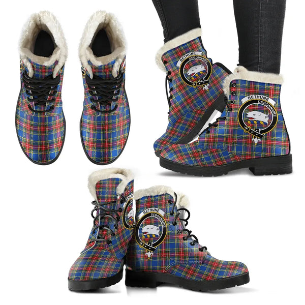 Bethune Tartan Classic Faux Fur Leather Boots