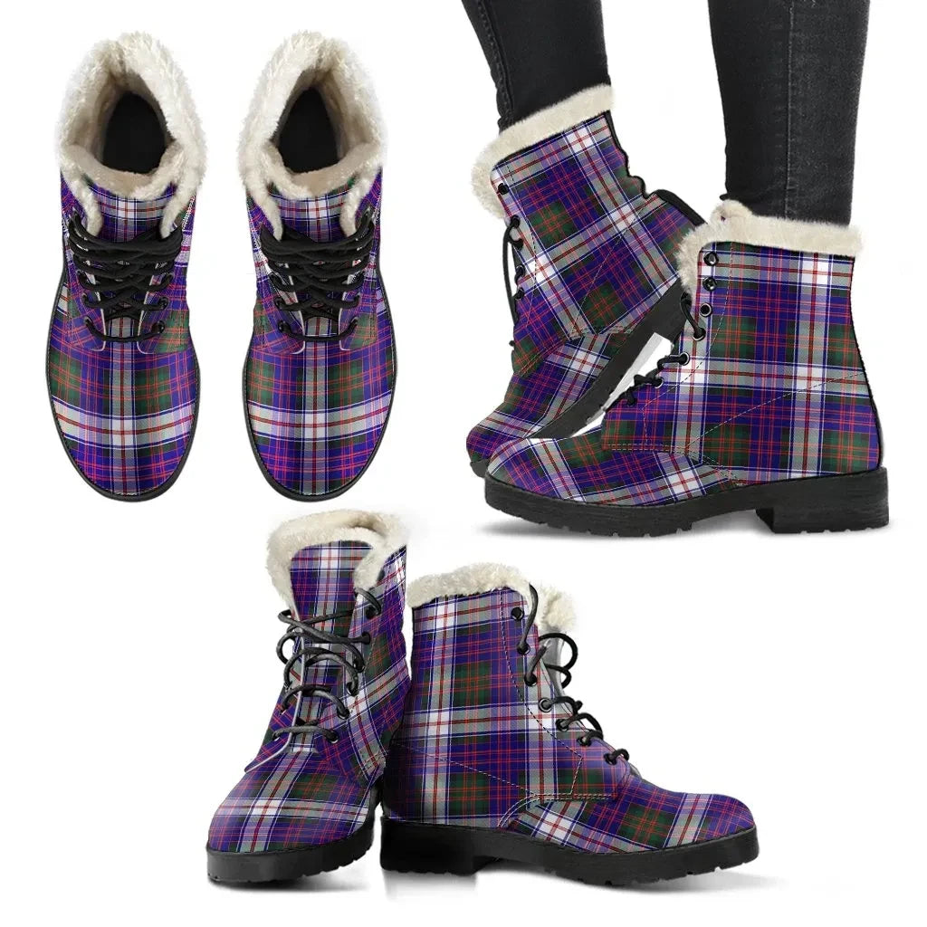 Macdonald Dress Modern Tartan Classic Faux Fur Leather Boots