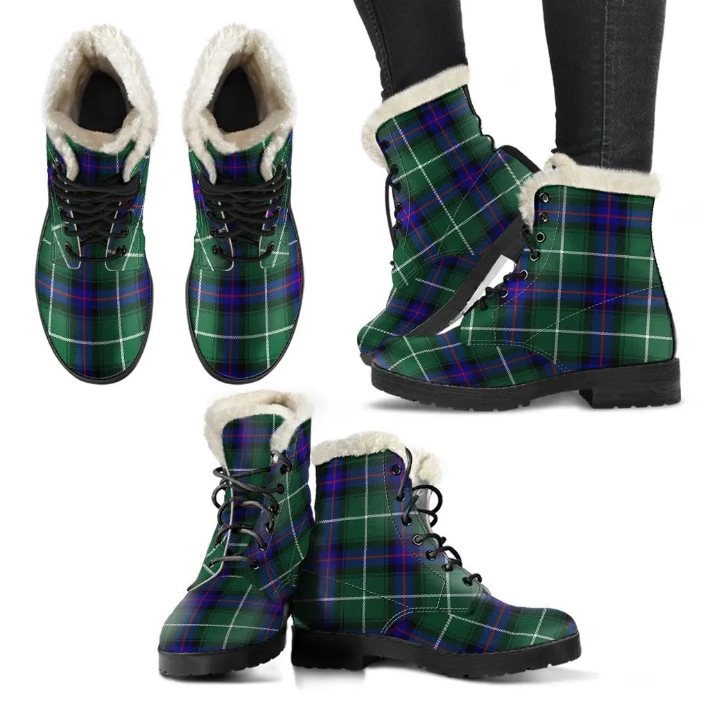 Macdonald Of The Isles Hunting Modern Tartan Classic Faux Fur Leather Boots