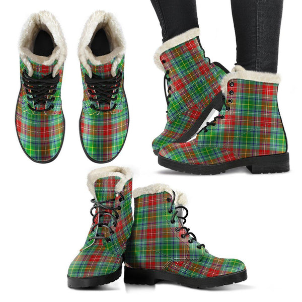 Muirhead Tartan Classic Faux Fur Leather Boots