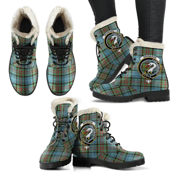 Brisbane modern Tartan Classic Faux Fur Leather Boots