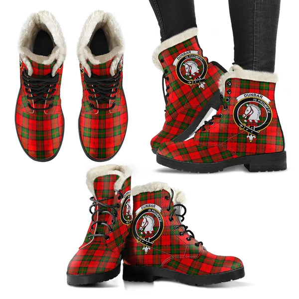 Dunbar Modern Tartan Classic Faux Fur Leather Boots