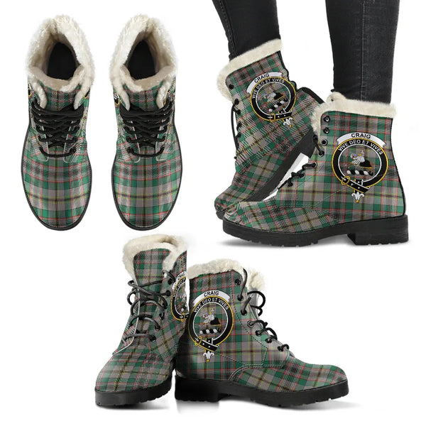 Craig Ancient Tartan Classic Faux Fur Leather Boots