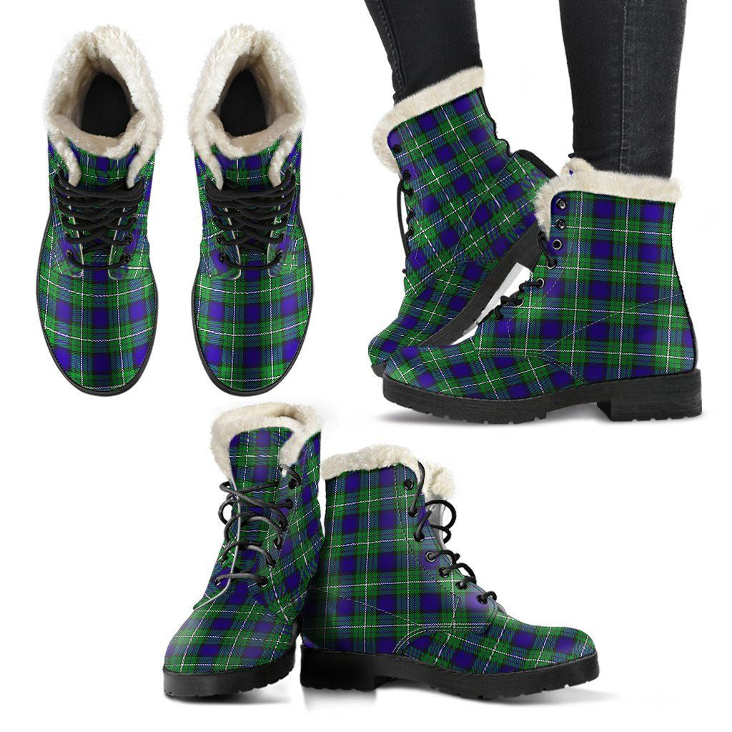 Alexander Tartan Classic Faux Fur Leather Boots