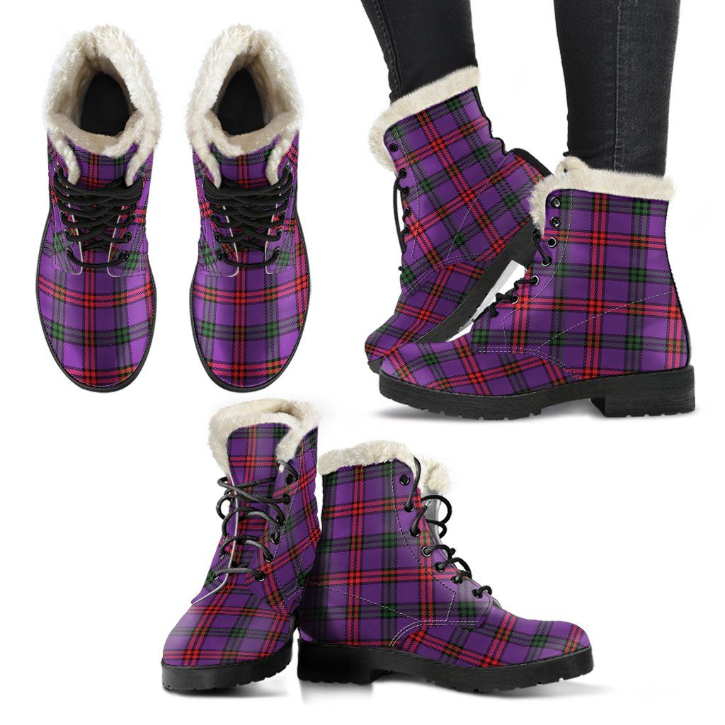 Montgomery Modern Tartan Classic Faux Fur Leather Boots