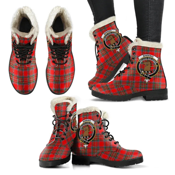 Binning Tartan Classic Faux Fur Leather Boots