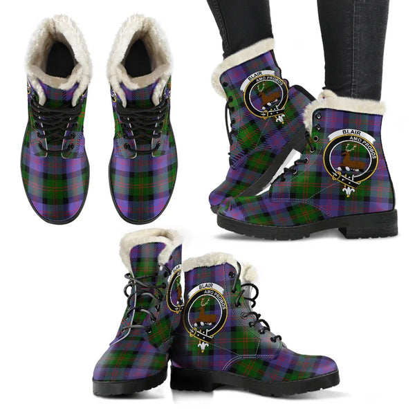 Blair Modern Tartan Classic Faux Fur Leather Boots