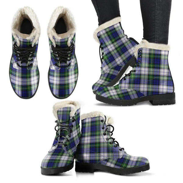 Gordon Dress Modern Tartan Classic Faux Fur Leather Boots