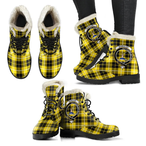 Barclay Dress Modern Tartan Classic Faux Fur Leather Boots