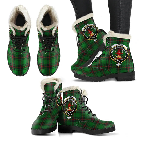 Lundin Tartan Classic Faux Fur Leather Boots