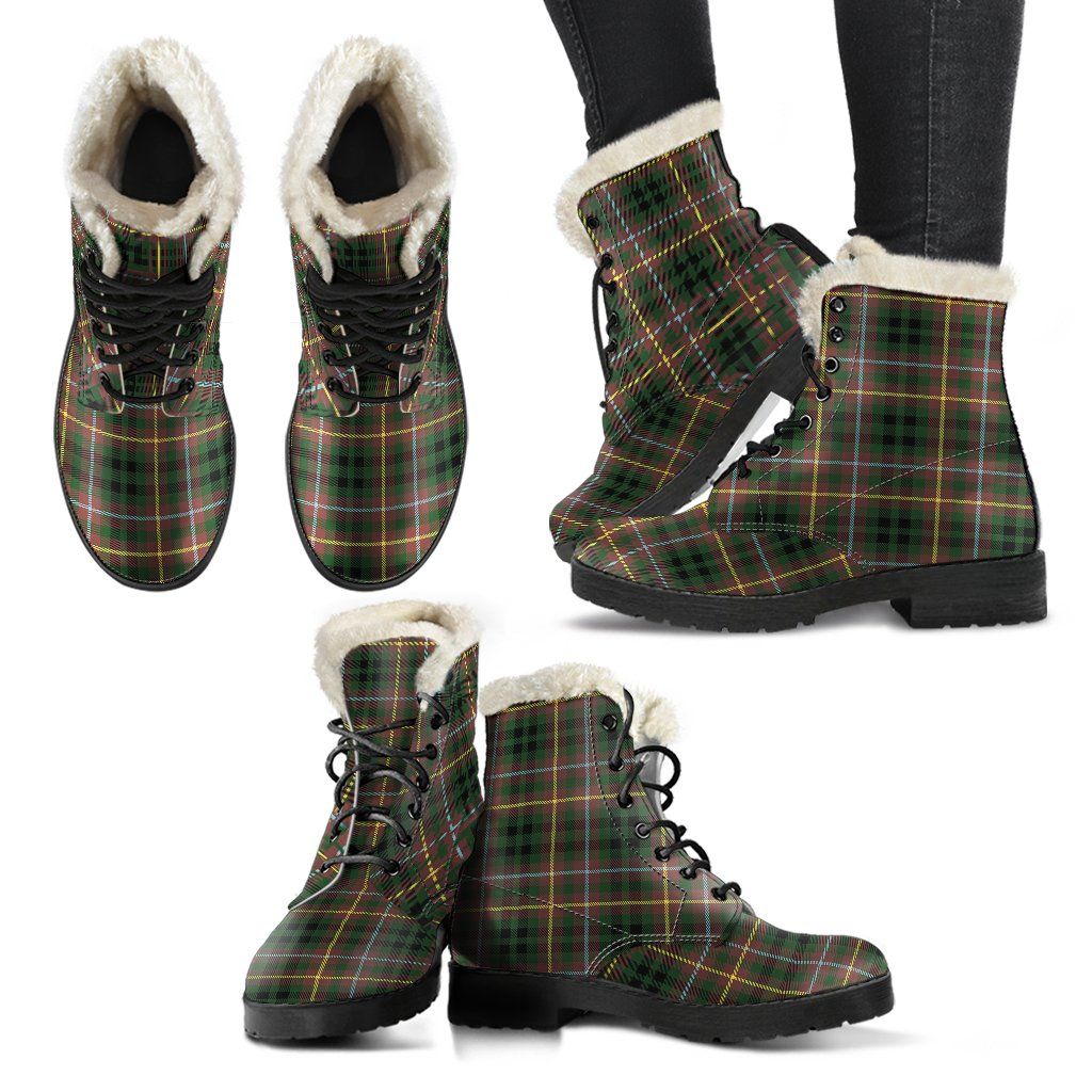 Buchanan Hunting Tartan Classic Faux Fur Leather Boots