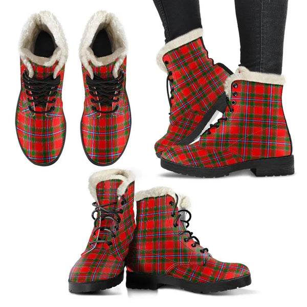 Perthshire District Tartan Classic Faux Fur Leather Boots