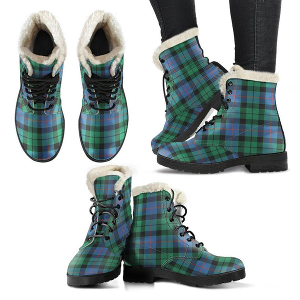 Morrison Ancient Tartan Classic Faux Fur Leather Boots