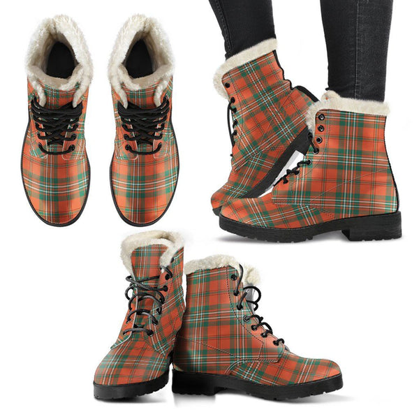 Scott Ancient Tartan Classic Faux Fur Leather Boots