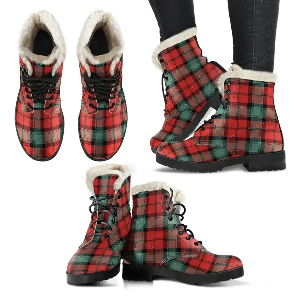 Kerr Ancient Tartan Classic Faux Fur Leather Boots