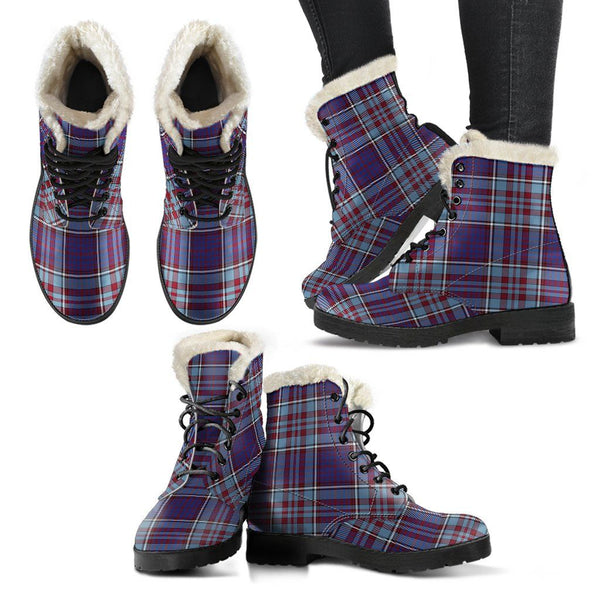 Rcaf Tartan Classic Faux Fur Leather Boots