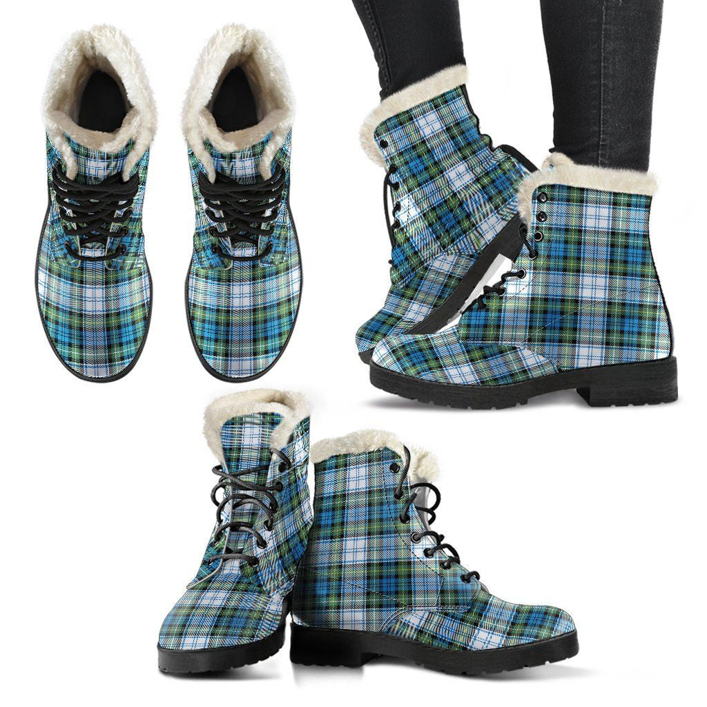 Campbell Dress Ancient Tartan Classic Faux Fur Leather Boots