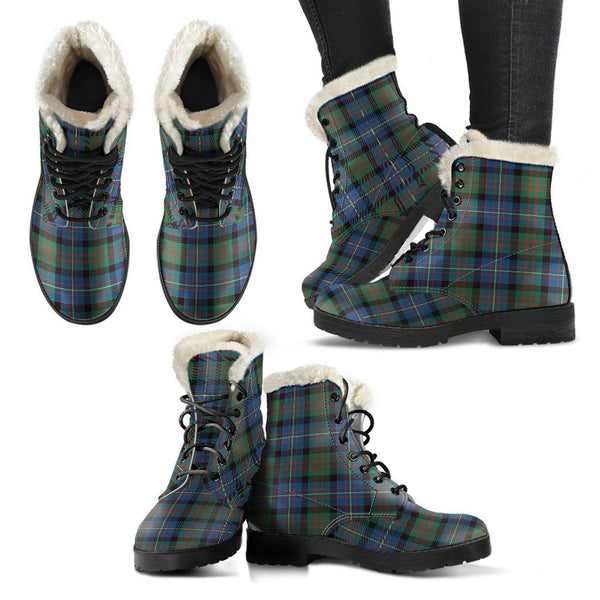 Cameron Of Erracht Ancient Tartan Classic Faux Fur Leather Boots