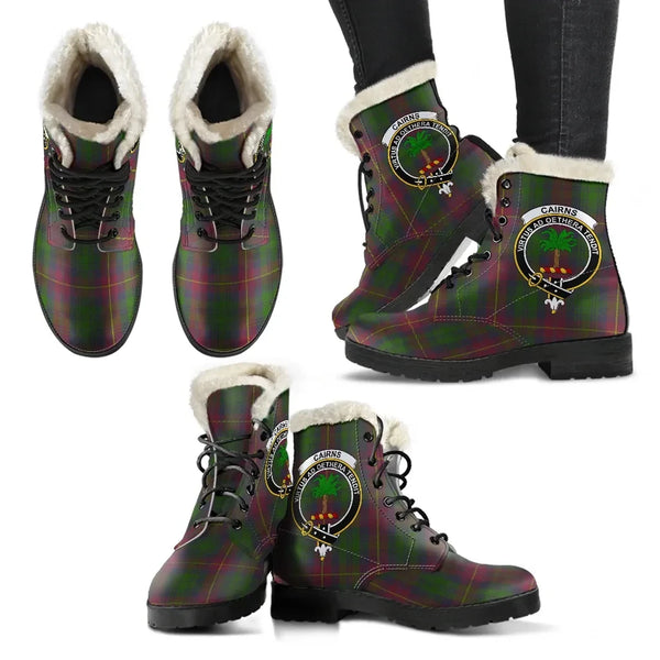 Cairns Tartan Classic Faux Fur Leather Boots