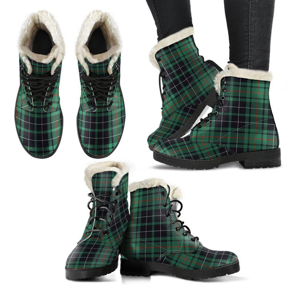 Macaulay Hunting Ancient Tartan Classic Faux Fur Leather Boots