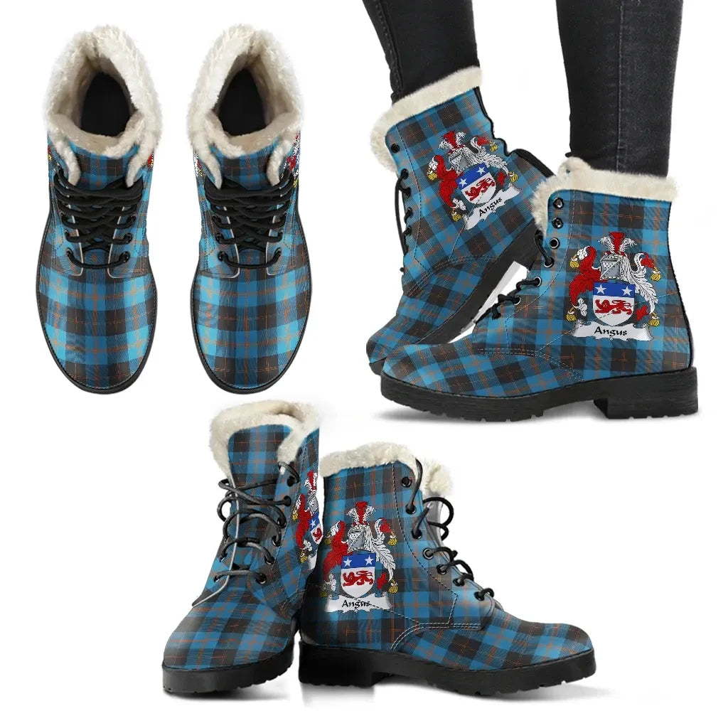 Angus Ancient Tartan Classic Faux Fur Leather Boots