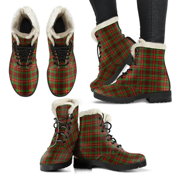 Ainslie Tartan Classic Faux Fur Leather Boots