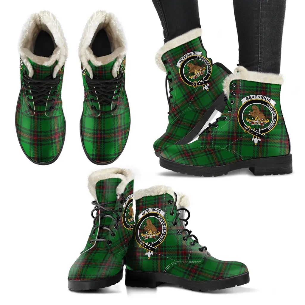 Beveridge Tartan Classic Faux Fur Leather Boots