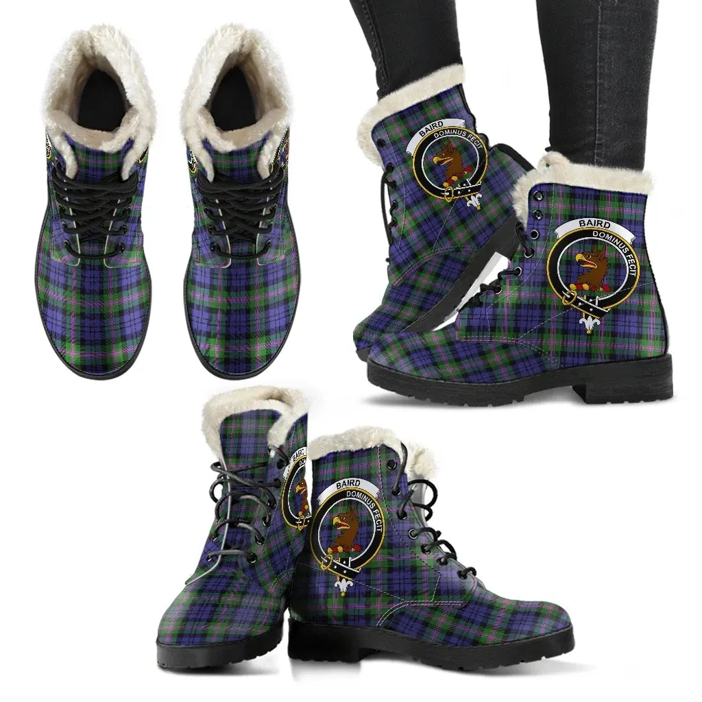 Baird Modern Tartan Classic Faux Fur Leather Boots