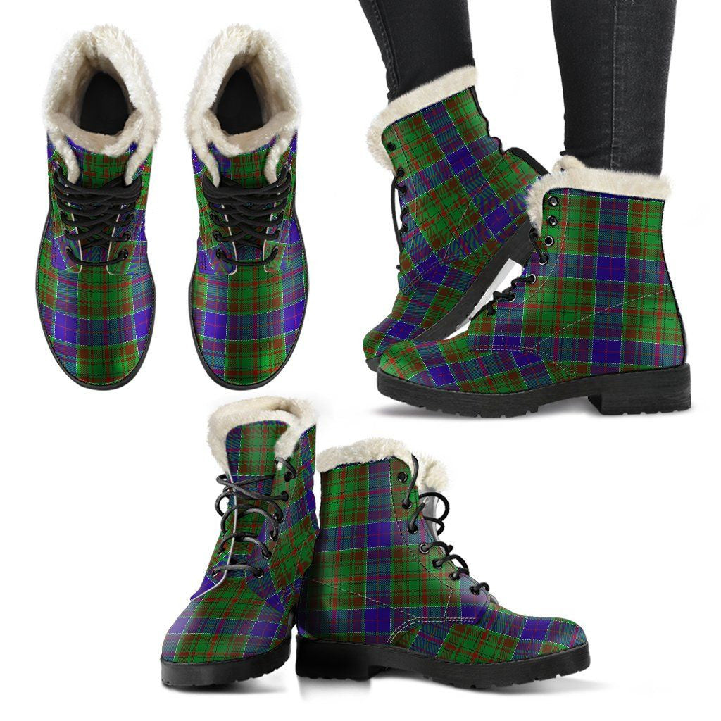 Adam Tartan Classic Faux Fur Leather Boots