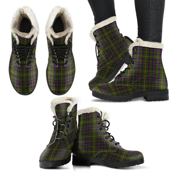 Hall Tartan Classic Faux Fur Leather Boots