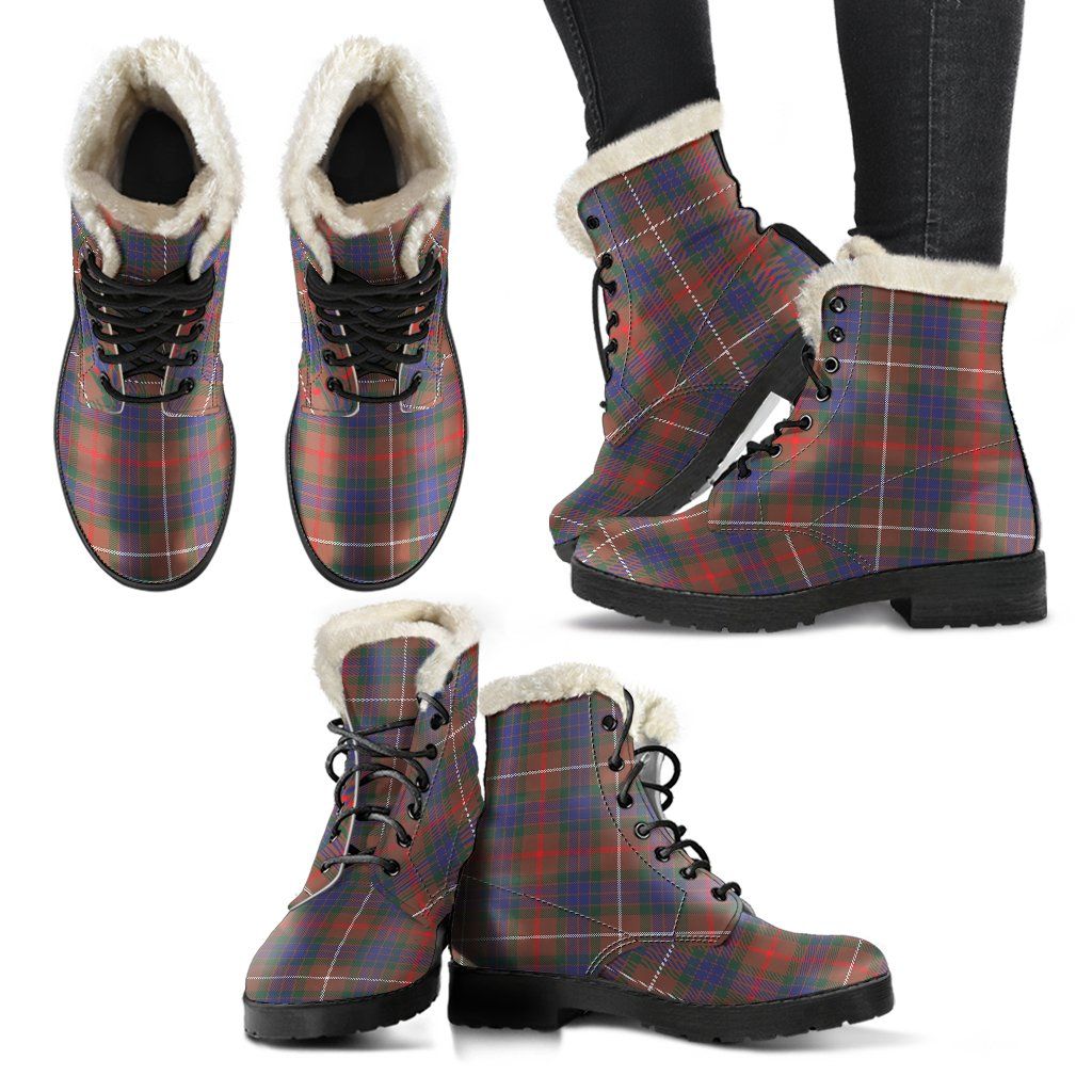 Fraser Hunting Modern Tartan Classic Faux Fur Leather Boots