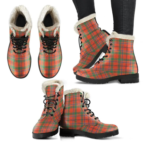 Munro Ancient Tartan Classic Faux Fur Leather Boots