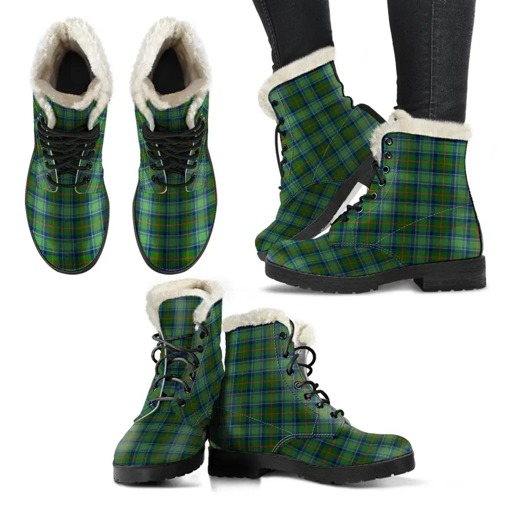 Cranstoun Tartan Classic Faux Fur Leather Boots