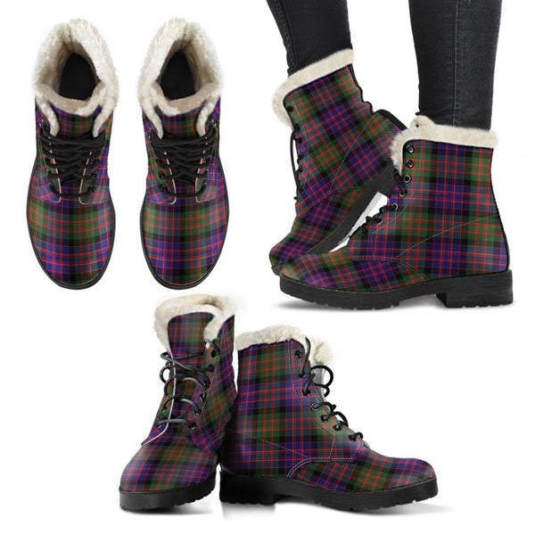 Macdonald Modern Tartan Classic Faux Fur Leather Boots