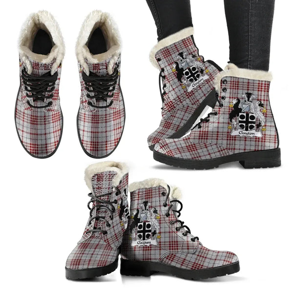 Clayton Tartan Classic Faux Fur Leather Boots