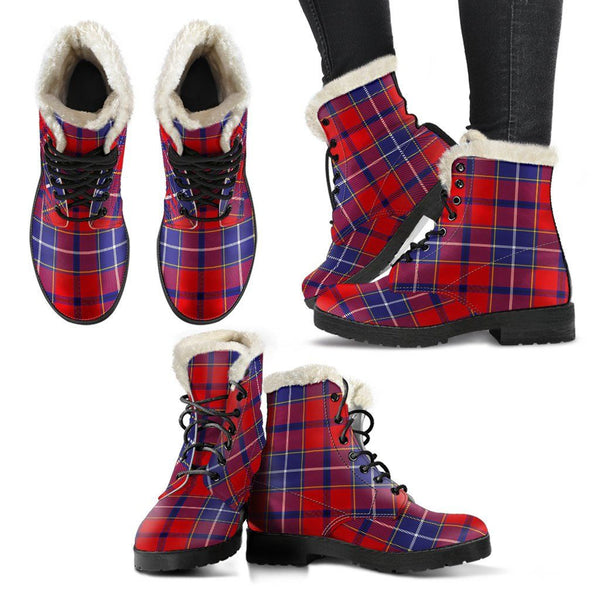 Wishart Dress Tartan Classic Faux Fur Leather Boots