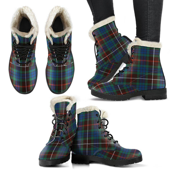 Fraser Hunting Ancient Tartan Classic Faux Fur Leather Boots